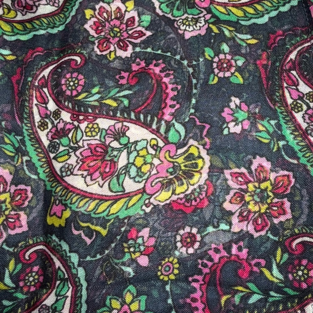 Vera Bradley Paisley Fringe Scarf Shawl Bohemian - Picture 2 of 4